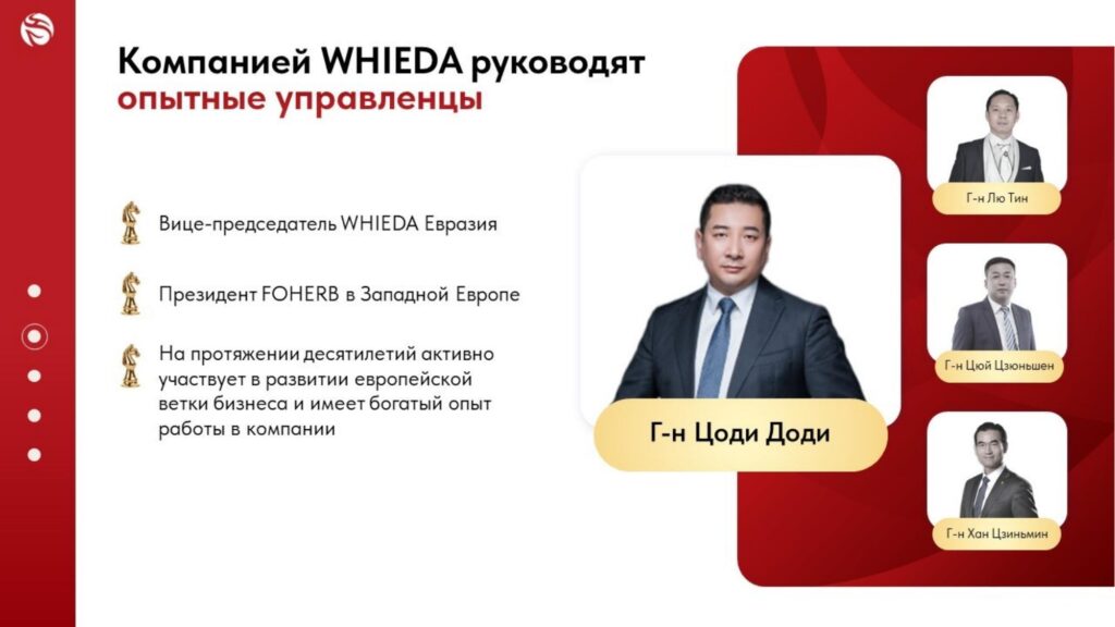 Компанией WHIEDA руководят опытные управленцы Компанией WHIEDA руководят опытные управленцы