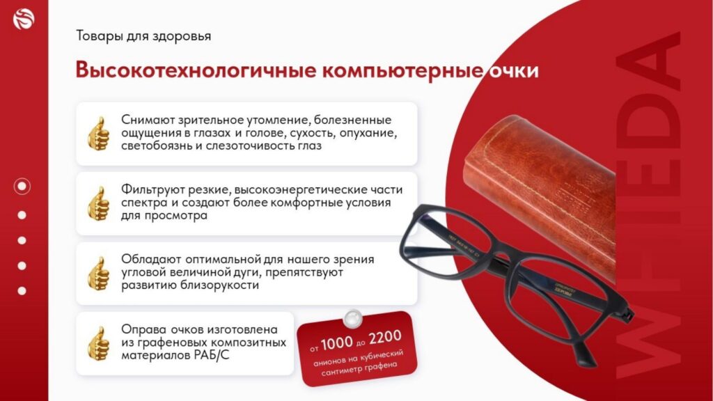 Высокотехнологичные компьютерные очки Высокотехнологичные компьютерные очки в графеновой оправе