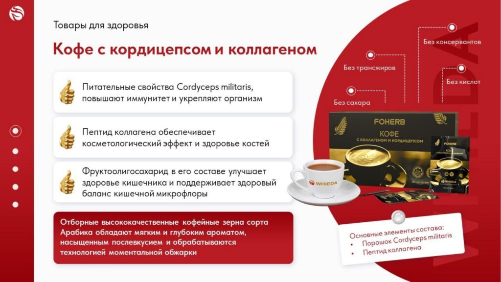 Кофе с кордицепсом и коллагеном виеда Кофе с кордицепсом и коллагеном
