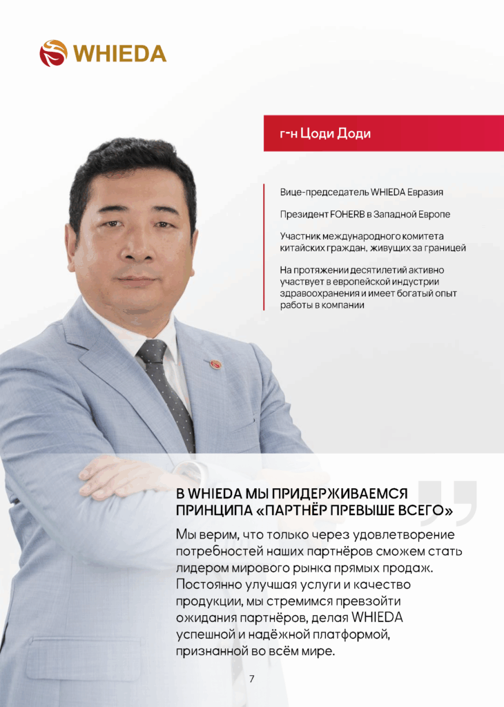 г-н Цоди Доди Вице - председатель WHIEDA Евразия г-н Цоди Доди